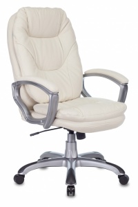 Кресло руководителя Бюрократ CH-868AXSN/WHITE белый иск. кожа (пластик серебро)