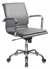 Кресло руководителя Бюрократ CH-993-Low серый искусственная кожа низк.спин. крестовина металл хром
